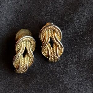 Vintage Gold Knotted Rope Earrings